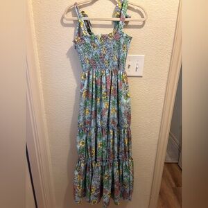 70/21 Floral Smocked Midi Dress Size Medium